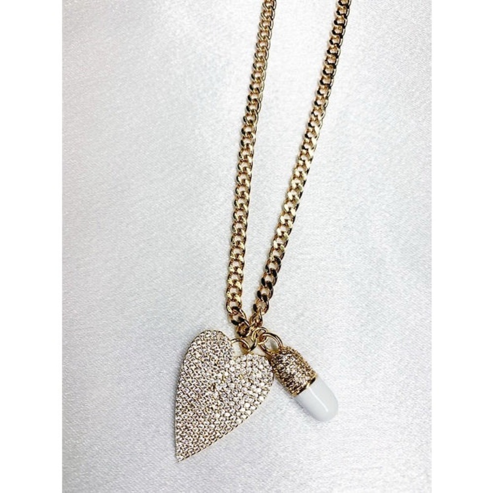 Diamond Heart Pill Necklace